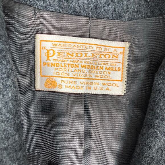 Pendleton vintage gray  Virgin Wool Blazer Small - Picture 7 of 8